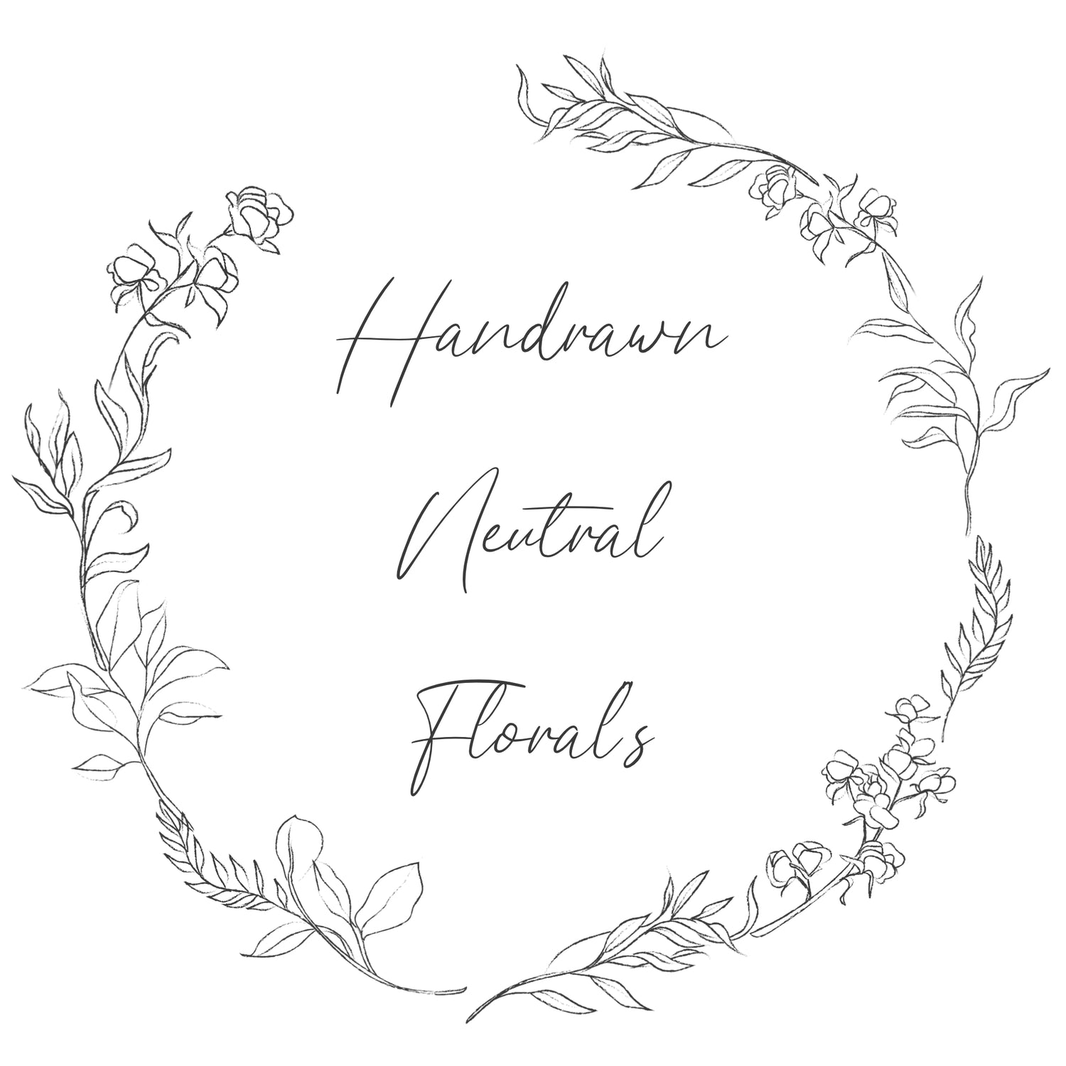 Hand Drawn Neutral Floral Printable Stationery