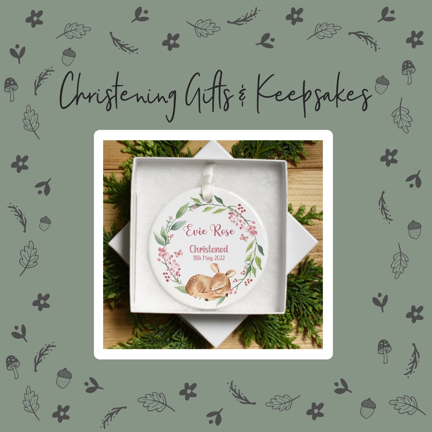 Little Eden Christening Gifts and Keepsakes. Our selection of personalised gifts and keepsakes to make the perfect christening present. Our designs and curated gifts are inspired by nature.