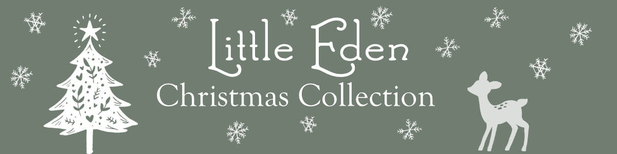 Our Little Eden Christmas Collection - our collection of cute, country, cottage, farmhouse inspired personalised Christmas ornaments, sacks, stockings and cushions for Children. 