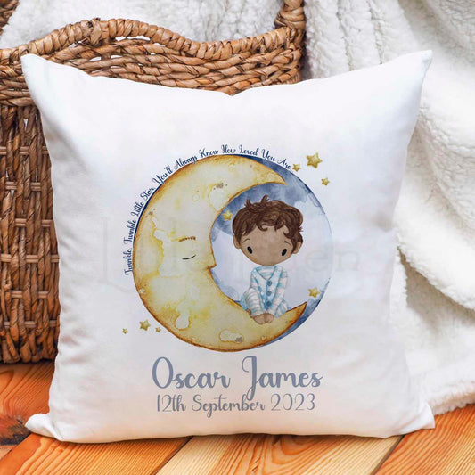 Personalised Children's Cushion - Boy on the Moon