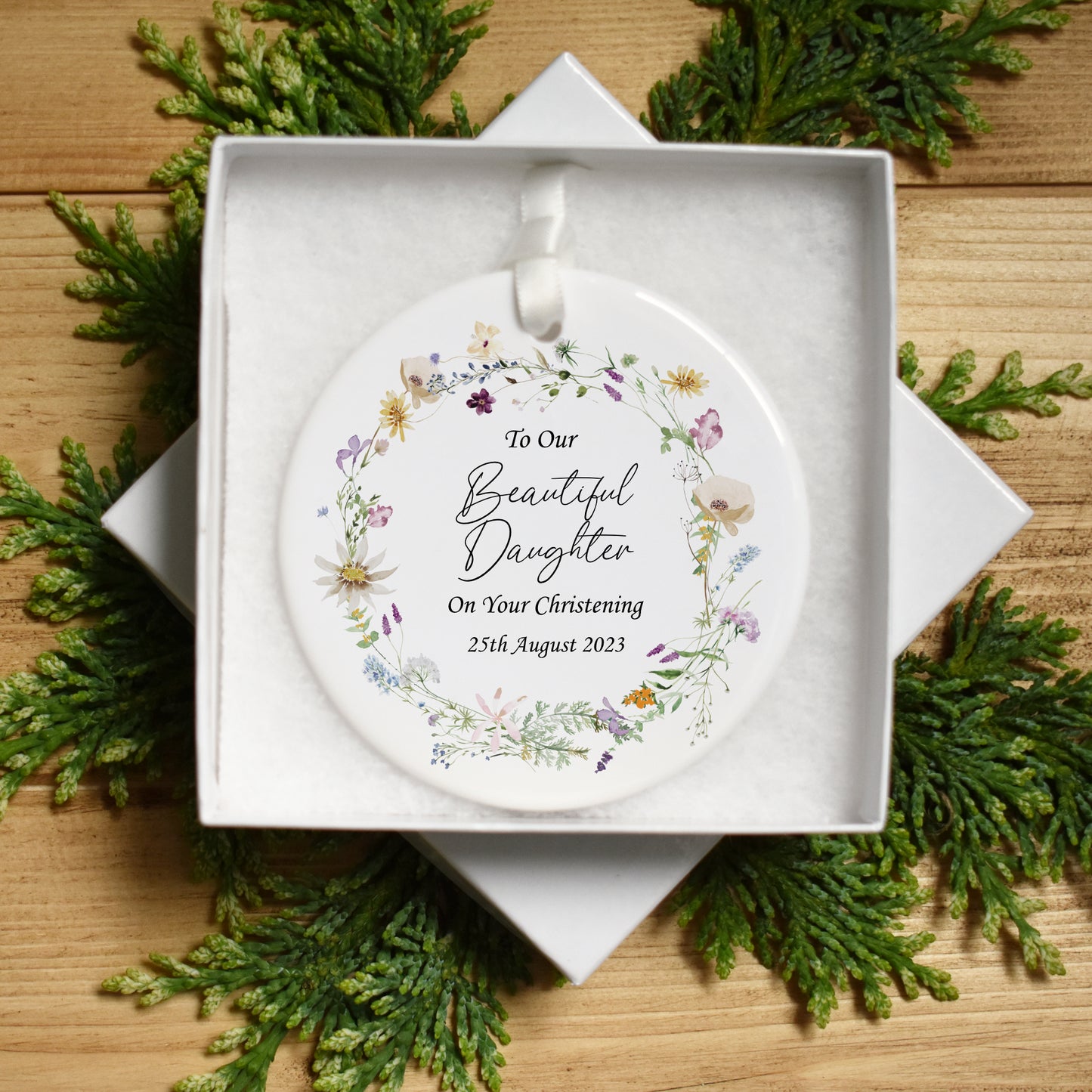 Personalised Beautiful Wildflower Christening Keepsake Gift