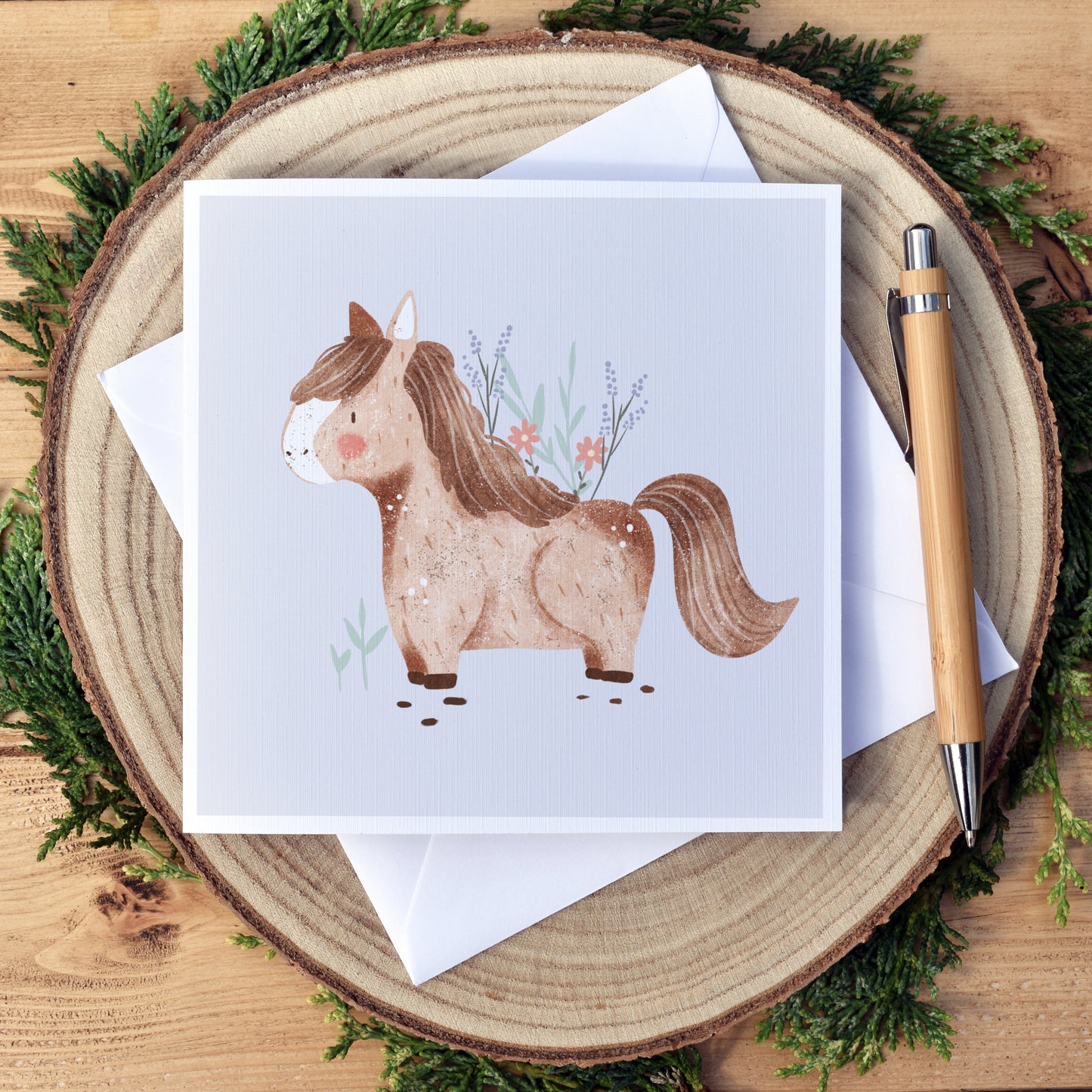 Shetland Pony Personalised Birthday Card - Free Shipping