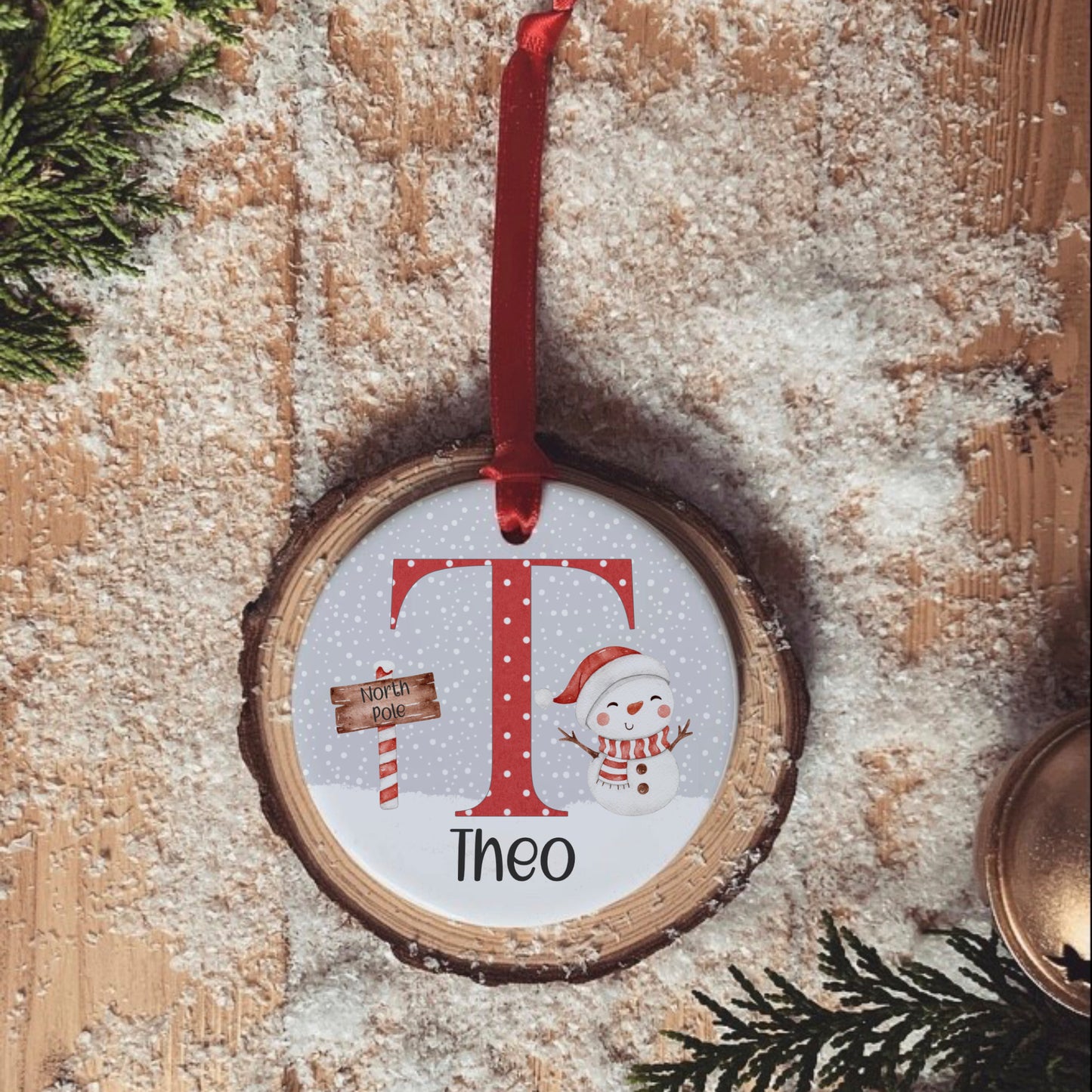 Personalised Christmas Tree Decoration | Christmas Keepsake | Snowman Alphabet