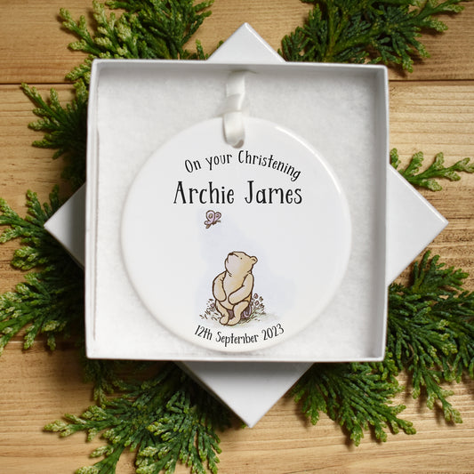 Personalised Winnie the Pooh Christening Keepsake Gift