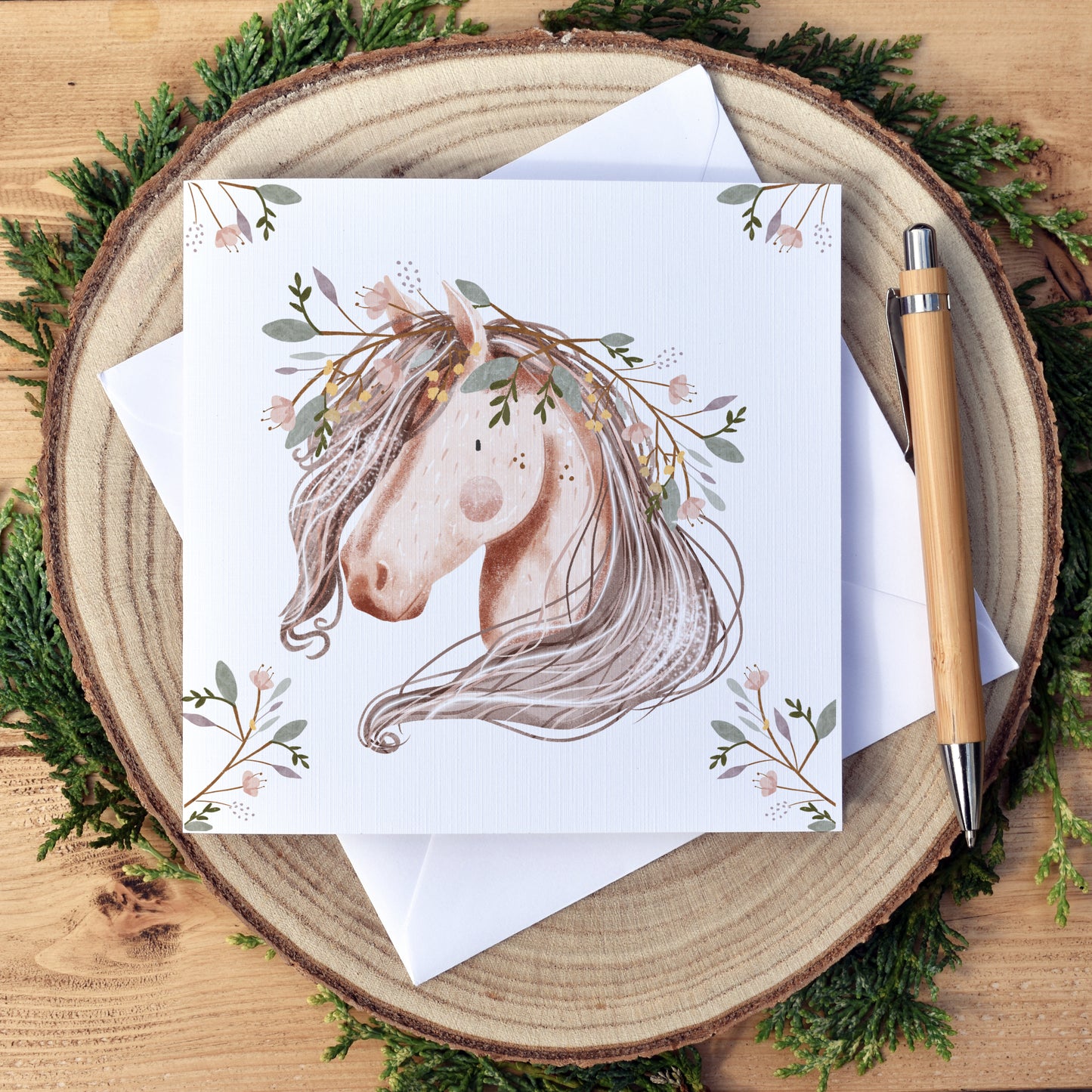 Boho Horse Personalised Greetings Card - Free Shipping