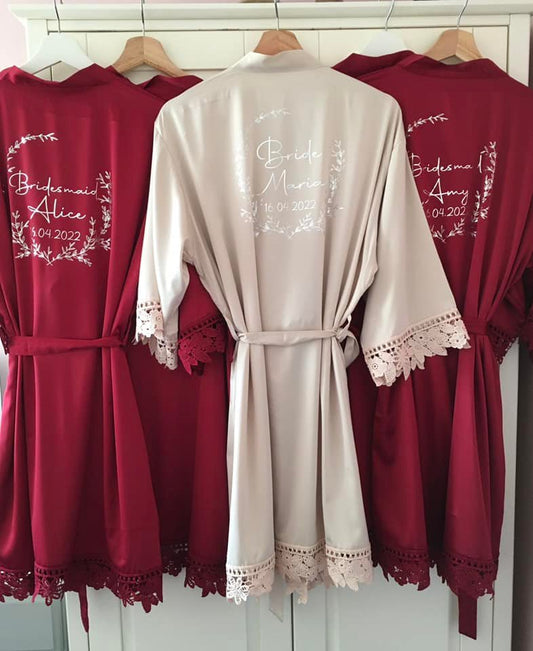 Burgundy Lace Robe - Clearance