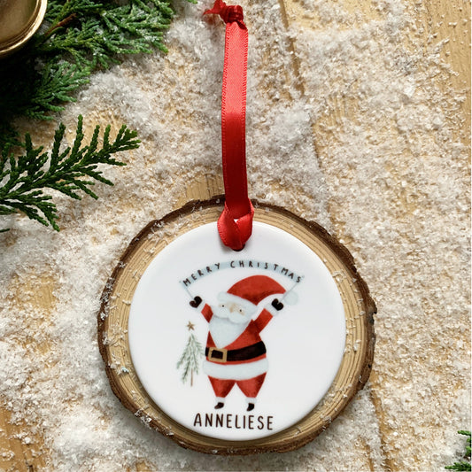 Personalised Christmas Tree Decoration | Christmas Keepsake | Cute Santa