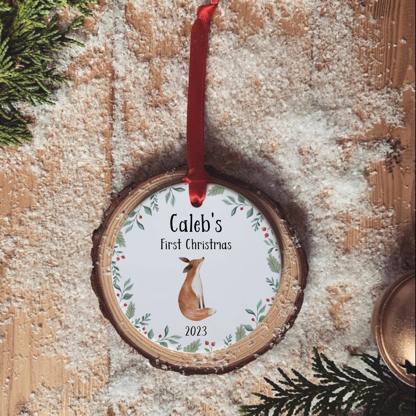 Personalised Christmas Tree Decoration | Christmas Keepsake | Woodland Fox