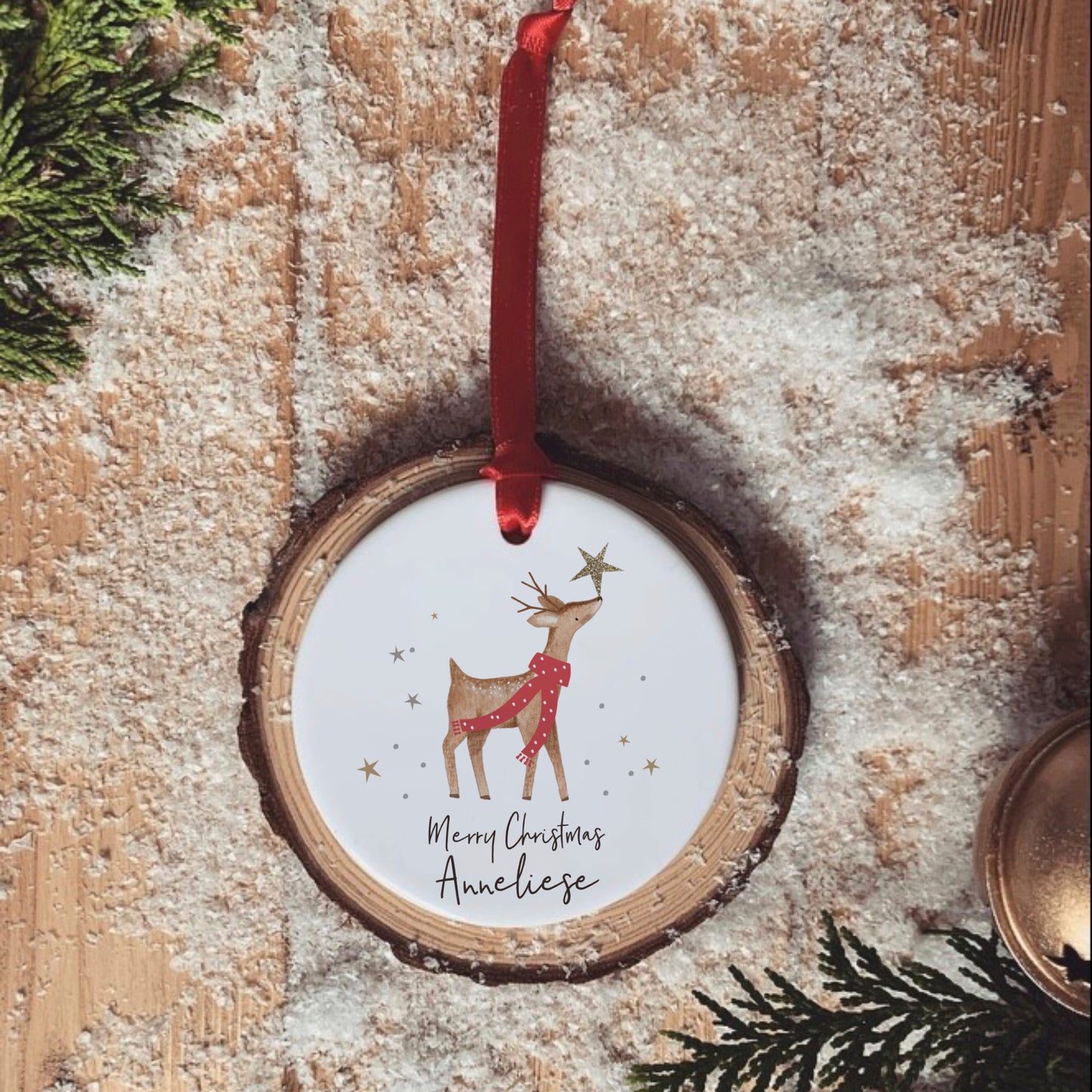 Personalised Christmas Tree Decoration | Christmas Keepsake | Reindeer Star