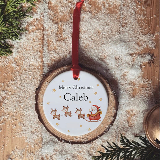 Personalised Christmas Tree Decoration | Christmas Keepsake | Santa's Sleigh